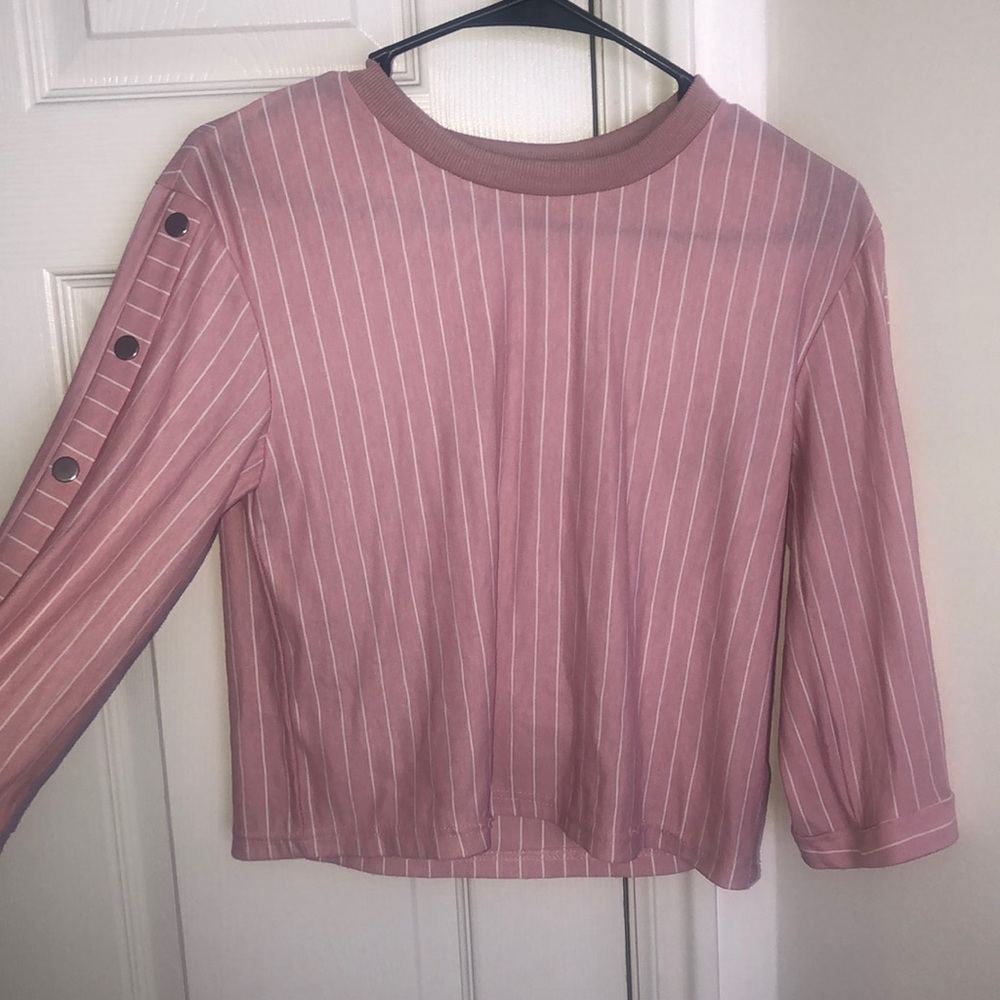 Pink striped blouse
